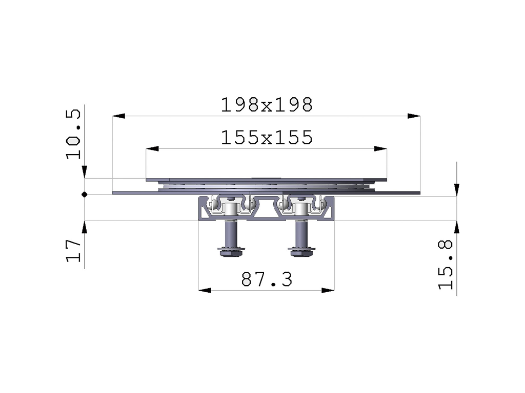 Meccanismo Rototraslante Scorrevole per Tavolo Swing 900 Alluminio Anodizzato/acciaio Zincato mm.700-900 | Omge - immagine 3